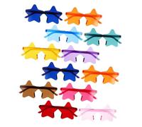 Balacoo 14pcs Rimless Star Shaped Sunglasses Lightweight Transparent Candy Colors Neon Party Favors Photo Booth Props for Bachelorette Birthday Beach Pool Events