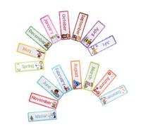 Balacoo 16pcs English Flash Cards for Seasonal and Monthly Vocabulary Learning Tools Cognitive Speech Cards for Kindergarten Classroom Decoration to Language Skills and Letter Writing