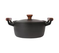 Balacoo 1pc Fine Iron Soup Pot with Beech Handle Uncoated Non-Stick Kitchen Cooking Pot for Soup and Noodles Quick Heat Food Grade Safe Cookware for Household Use