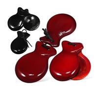 Balacoo 2 Pairs Wooden Spanish Castanets Brown Black Finger Percussion Instruments for Adults Authentic Sound Easy to Learn Musical Rhythm Boards for Dance and Early Education