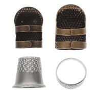 Balacoo 2 Sets Copper Thimble Set for Sewing and Embroidery Beginners