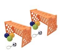 Balacoo 2 Sets Creative Mini Plastic Football Field Bird Training for Parrots and Pet Birds Encouraging Pet Exercises for Exploring and Adventuring Random Color