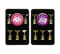 Balacoo 2 Sets Nail Art Crystal Holders Acrylic Nail Practice Stand for Practicing and Manicure Random Color