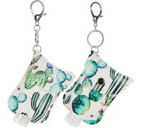 Balacoo 2 Sets Travel Bottle Container Key Chain Carriers for Shampoo 60ml Pu Leather Lightweight Portable Holders for Business Trips and Travel