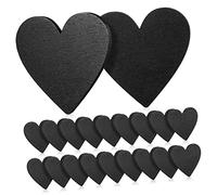 Balacoo 20 Pcs Heart Shape Wooden Discs Small Decorative Hearts for Crafts DIY Double Sided Chalkboard Signs Smooth Edges Lightweight Wood Slices for Weddings Parties Home Decor