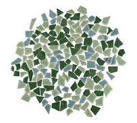 Balacoo 200g Tiles for Crafts Bulk Ceramic Tiles Irregular Broken Porcelain Tiles, Picture Frames Flowerpots Pieces Tiny China Tile Scraps for Home Decoration Art Green