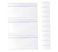 Balacoo 20pcs Clear Plastic Shelf Label Holders with Clip for Supermarket and Pharmacy Price Tags Transparent Card Slot Display Stand for Easy Sliding and Quick Updates