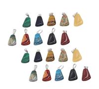 Balacoo 20pcs Natural Stone DIY Charms Pendants with Smooth Corners for Keyring and Necklace Making, Classical Design Alloy Bracelets Fashion Pendants for Jewelry Decoration Random Color