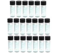 Balacoo 20pcs Transparent Sample Bottles with Black Screw Neck Lids Reagent and Serum Storage Vials for Science Pharmacy Cosmetics Essential Oils Leak-resistant Sealed Glass Containers
