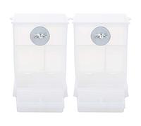 Balacoo 2pcs Automatic Bird Feeder - No Mess Bird Cage Feeders for Parrot, Parakeet, Canary, Cockatiel, Finch