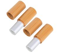 Balacoo 2pcs Bamboo Lipstick Containers Empty Refillable Tubes with 5g Capacity, Compact Design for DIY Lip Balm and Lipstick, Portable the Go Use and Makeup Table