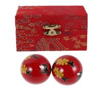 Balacoo 2pcs Baoding Massage Hand Exercise Balls for Stress Relief and Therapeutic, Enamel Material, Red Colour, for Work and Home Use, Suitable for Men and Women