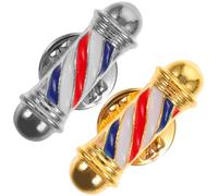 Balacoo 2pcs Creative Barber Shop Pole Brooch Pins for Festival, Plating Alloy Material with Fine Polishing, Comfortable to Wear Clothes Brooch Accessories