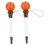 Balacoo 2Pcs Creative Basketball Bounce Ink Pens Portable Lightweight Ballpoint for Students and Preschoolers Fun Novelty Writing Tools Gift