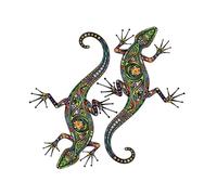 Balacoo 2Pcs Decorative Gecko Funny PVC Stickers for Luggage Cases and Cars, Easy to Stick on Smooth Flat Dry Surfaces, Colourful Animal Decals for Home and Travel Use