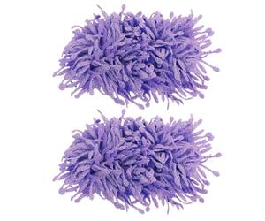 Balacoo 2pcs Detachable Purple Satin Shoe Clips with Handmade Floral Design for High Heels and Pumps, Elegant Shoe Side Decoration Accessories for Daily Wear and Weddings