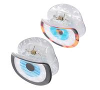 Balacoo 2Pcs Evil Eye Hair Clips Non Slip Small Hair Claw Clips for Women Stylish Blue and Leopard Design for Travel School Office