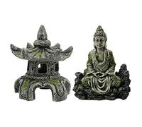 Balacoo 2pcs Fish Tank Landscaping Buddha Statue Turtle Tank Accessories Freshwater Ornament Turtle Tank Decorations Buddha Landscape Decoration Buddha Fish Home Aquarium Ornaments Resin