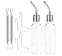 Balacoo 2pcs Guinea Pig Water Dispenser Hanging Drinker with Stainless Steel No Leakage Ball, Creative Plastic Small Animal Water Bottle for Hamster and Chinchilla Cage Use