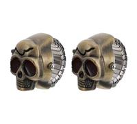 Balacoo 2pcs Halloween Season Skull Mini Watch Flip-Open Finger Ring | Easy-to-read Display, Adjustable Strap, Decorative Effect, Chic Punk Style, Daily Dressing Match