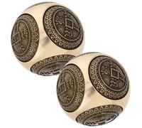 Balacoo 2pcs Hand Exercise Balls for Adults Physiotherapy Brass Baoding Balls Six-Sided Carvings to Finger Dexterity for Gym and Office Use