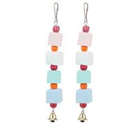 Balacoo 2pcs Mineral Chewing for Pet Birds Hanging Parrot Bite Plaything with Colourful Design Suitable for Budgie Cockatiels and Other Small Birds Random Color