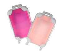 Balacoo 2pcs Mini Portable Makeup Suitcase Small Cosmetic Organizer Cases for Travel Makeup Brush Storage with Elegant Design Lightweight for Women