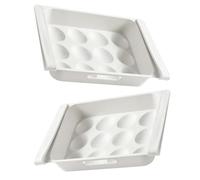 Balacoo 2pcs Multi-compartment Egg Storage Holder with 12-grids Large Capacity Plastic Egg Box for Refrigerator Organising and Preventing from Being Crushed