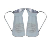 Balacoo 2pcs Multi-purpose Iron Jug Vases in Rustic Bucket Shape for Home Decoration and Party Use, Retro Chic Style Practical Flower Holders for Dried Flower Arranging