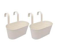 Balacoo 2pcs Oval Double Hook Iron Flower Bucket for Hanging