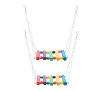 Balacoo 2pcs Parrot Swing Wooden Hanging Bird Cage with Bridge Design to Increase Activity Space for Pet Birds