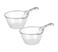 Balacoo 2pcs Plastic Water Ladles with Long Ergonomic Handles, Multifunctional Kitchen and Gardening Water Scoops for Bathing, Pet Food, and Fruit Use