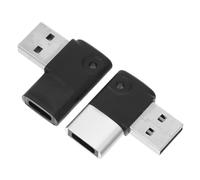 Balacoo 2pcs Portable Type-c USB Elbow Converter 90 Degrees Right Angle Connection L-shaped Data Converter Sturdy Aluminum Alloy and Tpe Material for Charging and Data Transfer