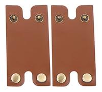 Balacoo 2pcs Protective Cover Manual Head Leather Sleeve Brown Synthetic Leather and Iron Store Head Save Space Suitable for Father Husband Travel Barber Accessories