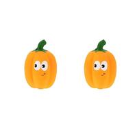 balacoo 2pcs Pumpkin Shaped Dog Sound Toy Interactive Squeaky Chew Toy for Puppies Made from Premium Latex Bright Colors Engaging Playtime for Pets Halloween