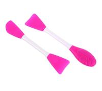 Balacoo 2pcs Purple Double-head Face Mask Brush Set Made of Silicone and Plastic, Comfortable to Hold and Reusable Cosmetic Brush for Skin Care and Facial Mask Application