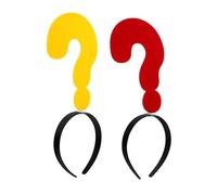 Balacoo 2pcs Question Mark Headband Cloth Hair Hoop Party Favors for Dress Up Photo Booth Holiday Accessory Comfortable Durable Fashion Hairband