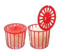 Balacoo 2pcs Red Parrot Cage Hanging Nest Made of Plastic and Jute, Easy to Install and Washable Bird Hatching Nest Container Suitable for Pigeons and Birds at Home or Zoos