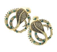 Balacoo 2pcs Snake Shaped Brooch Pin Set with Secure Fastening, Golden Alloy Metal Lapel Pins for Christmas and Weddings, Elegant Clothing Adornment Accessories