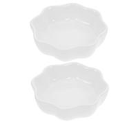 Balacoo 2pcs White Ceramic Rabbit Bowl Set for Pets and Chinchillas, Easy to Wash and Designed to Prevent Food Overthrow and Spill, Plain Ceramic Pet Food Bowl for Small Animals