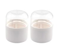 Balacoo 2pcs White Plastic Cosmetic Egg Holders for Organizing Makeup Sponges and Powder Applicators, Isolated Style Travel Accessory and Beauty Sponge Makeup Holder