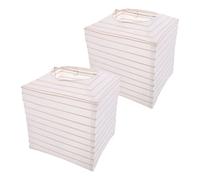Balacoo 2pcs White Square Hanging Lantern Lampshades with Bamboo Frame, Foldable Cloth Pendant Lamp Shades for Home Decor and Living Room, Elegant Modern Design