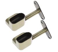Balacoo 2pcs Zinc Alloy Closet Rod Bracket Thickened Design Corrosion Resistant Golden Corner Closet Pole Holder for Hanging Shower Curtains and Replacing