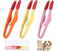 Balacoo 3 Pcs Pet Tear Marks Brush for Dogs and Rabbits Reusable Multi-functional Eye Cleaner with Silicone and Pp Material Suitable for Home and Travel Use