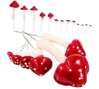 Balacoo 33 pcs Miniature Foam Artificial Mushrooms for DIY Crafts Realistic Lifelike Faux Mushroom Decorations for Home and Micro Landscape Handcraft Projects