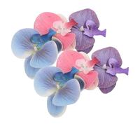 Balacoo 3pair Butterfly Orchid Shoe Clips Lightweight Floral Decorations for Women Summer Beach Wedding Party Artificial Flower Buckles for Sandals Charm