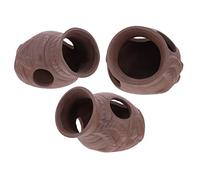 Balacoo 3PCS Aquarium Stone Fish Hideaway Ornament Cichlid Shrimp Breeding Hiding Cave Betta Cave Hideaway Tunnel Rock for Amano Shrimp Cichlid Bonsai Brown