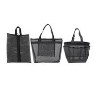 Balacoo 3pcs Black Cosmetic Storage Bag Set Made of Sturdy Polyester, Practical and Portable Makeup Pouch for Travel and Home Use the Luggage