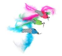 Balacoo 3pcs Cat Teaser Toy Replacement Fish Shaped Plush Interactive Cat Toy for Indoor Play Engagement and Activity