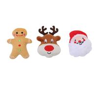 Balacoo 3pcs Christmas Pattern Plush Pet Chew with Catnip for Dogs and Pets Interactive Grinding and Biting to Attract and Protect Oral Health
